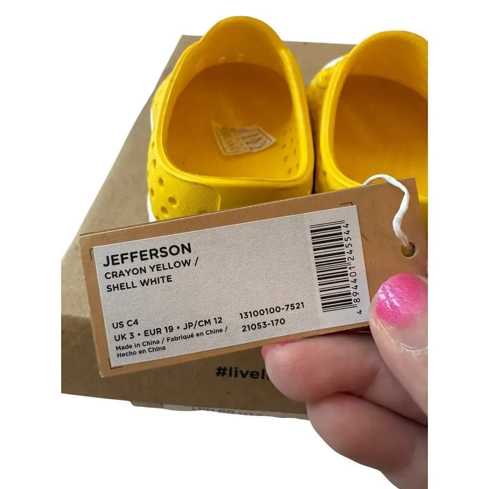 Native Kids Crayon Yellow Shell White Jefferson Size 4